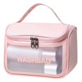 thumbnail image 1 of Toiletry Carry Pouch Matte Plastic Portable Cosmetic Bag Travel Storage Pouch, 1 of 10