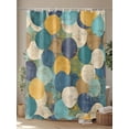 thumbnail image 4 of Boanket Polyester Fabric Teal Yellow Circle Shower Curtain, Geometric Abstract Art Waterproof Bathtub Curtain Bathroom Decor Set with Hooks 36 x 72 Inches,, 4 of 6
