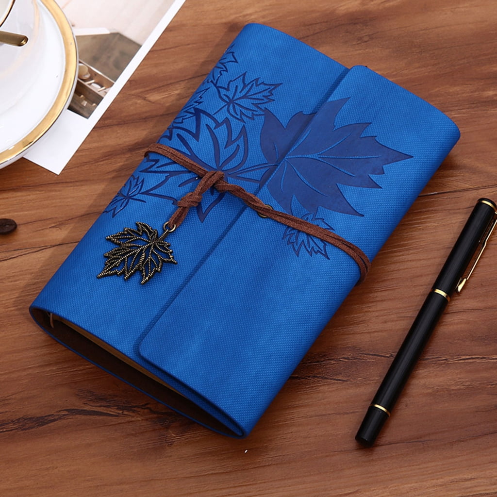 PU Leather Journal Notebook 160 Unlined Pages Refillable Vintage Sketchbook