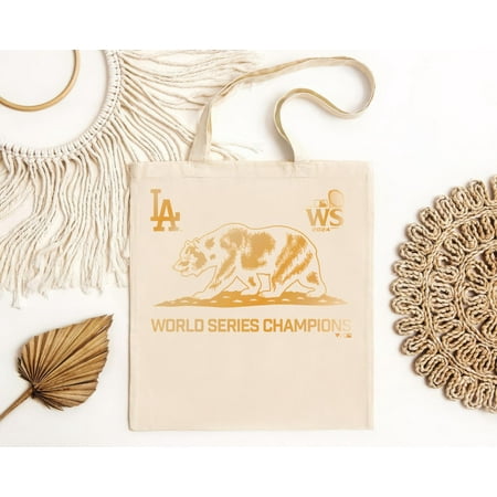 vintage Soft material ® immerse yourself in comfort Los Angeles Dodgers 2024 World Series Champions Fanatics Exclusive Cali Bear Tote Bag-TH21233