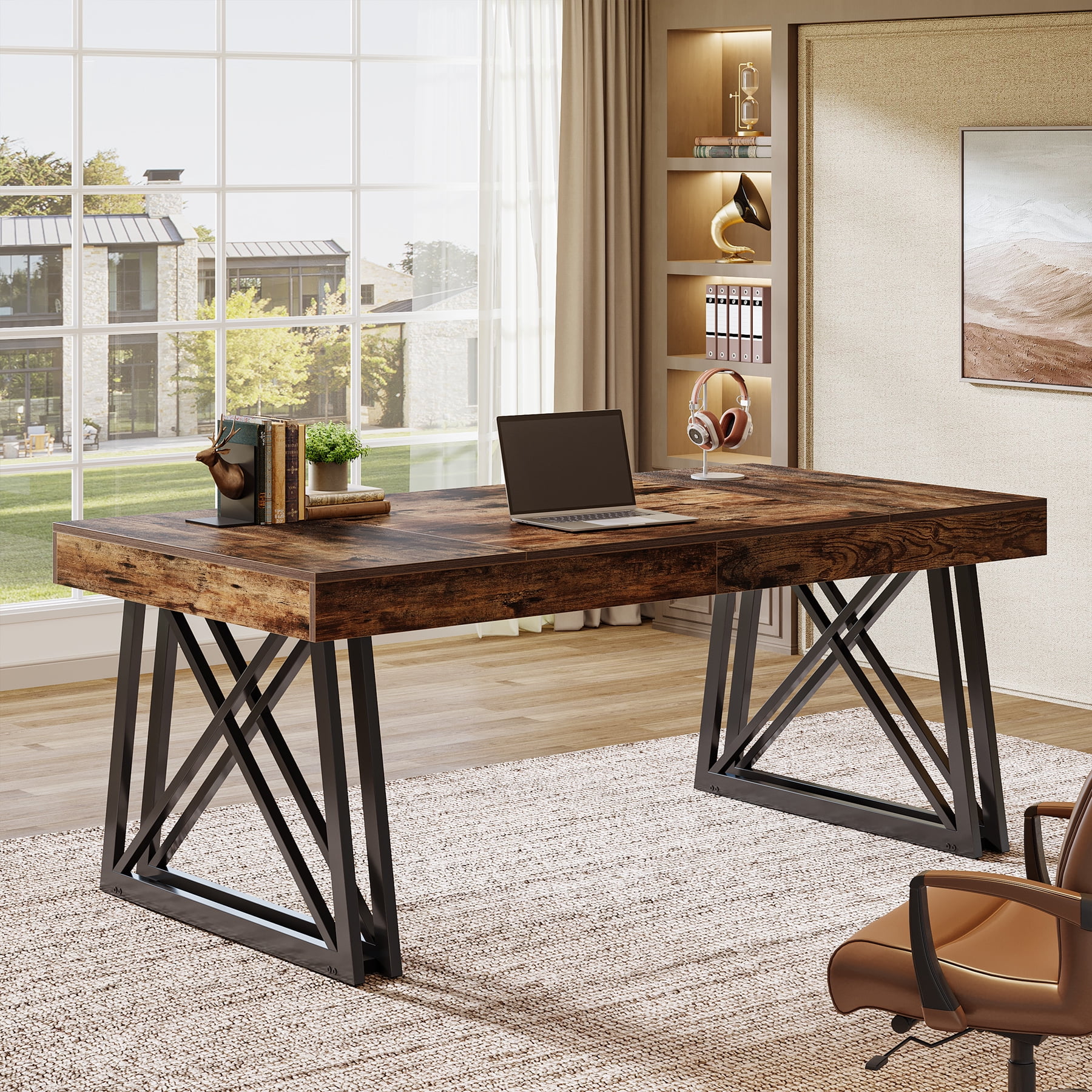 63-Inch Large Executive Desk, Computer Desk, Conference Table