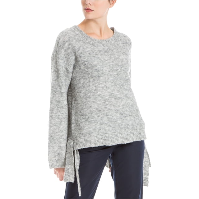 Max Studio London Womens Side-Tie Melange Knit Sweater, Grey, X-Small