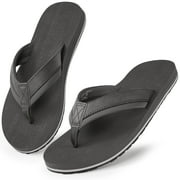 Harvest Land Comfortable Flip Flops for Men Arch Support Thong Sandals Non Slip Summer Beach Shoes Gray Size 10 Males