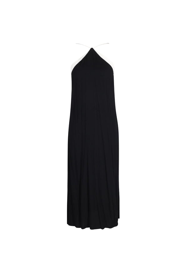 Pre-Owned Reformation Damaris Dress in Black and Ivory Viscose