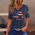 thumbnail image 2 of Evdexr We the People Shirts Woman Short Sleeve V Neck 250 Anniversary Usa Shirts American Flag Striped 1776 2026 Shirt Plus Size Tees Navy 2XL, 2 of 5
