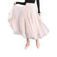 thumbnail image 1 of Avamo Women Long Tulle Skirt Tutu Swing Skirts Pleated Maxi Petticoat High Elastic Waist Midi Skirt Flowing Big Hem Skirt Apricot Free Size, 1 of 4