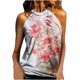 thumbnail image 1 of Tops de mujer Moda Casual Suelto Sin tirantes Impreso Damas Cuello halter Chaleco Tops Pompotops  lopia991308, 1 of 5
