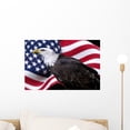thumbnail image 1 of American Eagle with Flag Wall Mural by Wallmonkeys Peel and Stick Graphic (18 in W x 12 in H) WM168077, 1 of 4