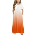 thumbnail image 2 of JoyHoop Girls Dress Short Sleeve Floor Length A Line Swing Maxi Dress with Pockets 5-14 Years, 2 of 9