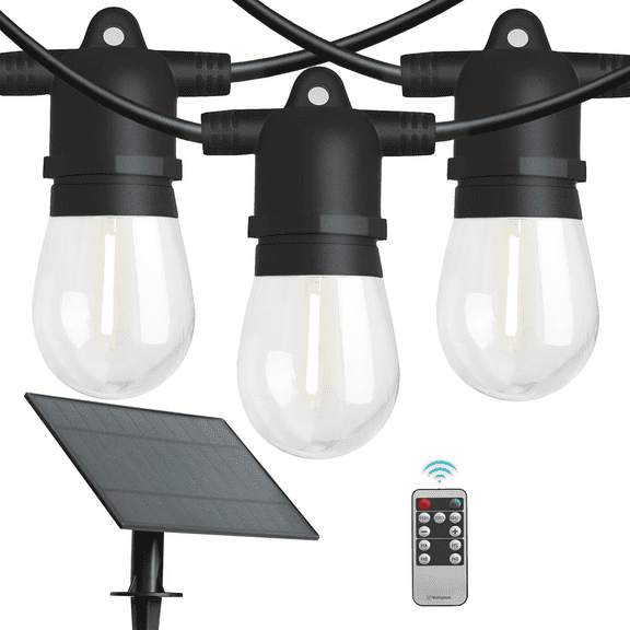 Westinghouse 36' Outdoor String Lights, Waterproof Patio Lights,15 Bulbs with Remote Control for Patio Yard Garden Decor