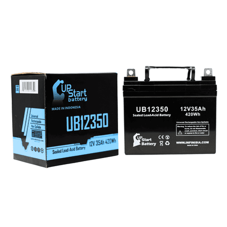 1x Compatible KUBOTA 2411G Battery - Replacement UB12350 Universal Sealed Lead Acid Battery (12V, 35Ah, 35000mAh, L1 Terminal, AGM, SLA)
