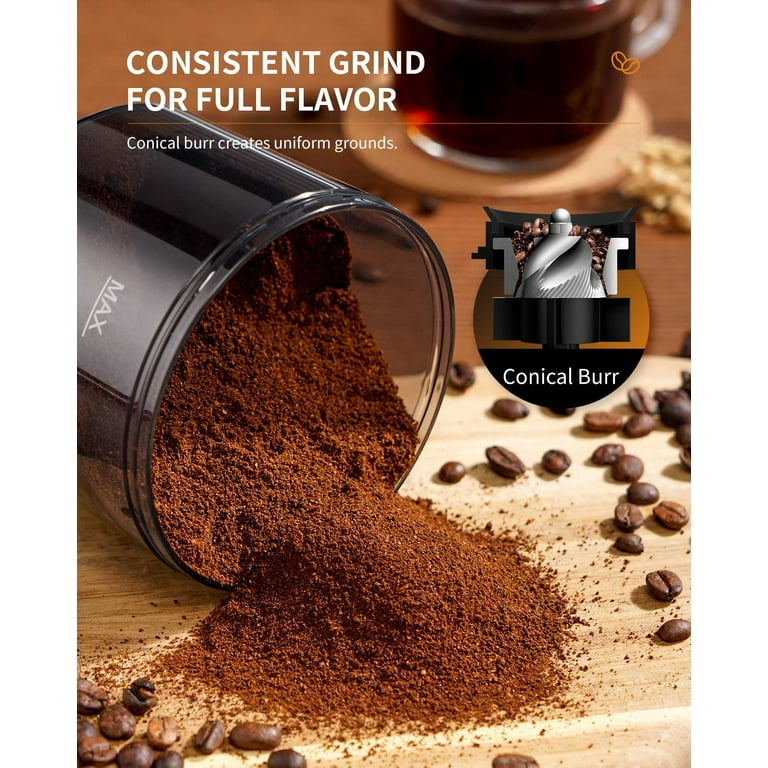 SHARDOR Conical Burr Coffee Grinder, Electric Adjustable Burr Mill with 14  Precise Grind Setting for 2-12 Cup, Black