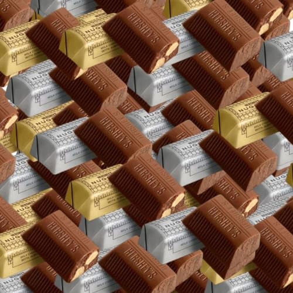 Hersheys Nuggets - Milk Chocolate & Milk Chocolate with Almonds - Gold & Silver Nuggets (2 Pounds) Individually Wrapped Candy - Bulk Party Pack