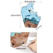 Ornaments Resin Ocean’s Wave Night Light, Handcrafted 3D Ocean Scene Display, Adjustable LED Ambient Lighting, Ideal Desktop Decoration and Unique Gifting Option