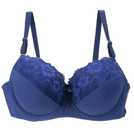 Hontri Bra Women s Underwear 34/75 36/80 38/85 40/90 42/95 44/100 Bcde Cup Bra Sexy Lace Bra for Women Lingerie Plus Size Dark Blue 95C
