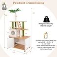 thumbnail image 3 of Gymax All-in-One Cat Tree w/ Litter Box Enclosure Cat Tower Scratching Posts Ladder, 3 of 10