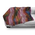 thumbnail image 3 of Modern Soft Flannel Fleece Throw Blanket, Abstract Rainbow Vivid Colorful Ombre Mosaic Geometrical Wavy Design Print, Cozy Plush for Indoor and Outdoor Use, 50" x 60", Multicolor, by Ambesonne, 3 of 6