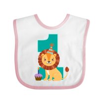 Inktastic First Birthday Boy Lion 1 Year Old Boys or Girls Baby Bib