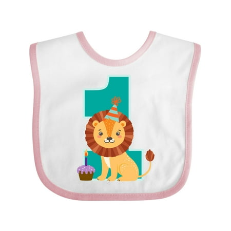 

Inktastic First Birthday Outfit Boy Lion 1 Year Old Gift Baby Boy or Baby Girl Bib