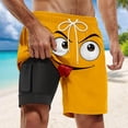 thumbnail image 3 of Men's Beachwear Board Shorts for Summer Leisure with Print Design Layer Quick-Dry Surf Swim Trunks, 3 of 4