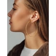thumbnail image 4 of KeyStyle 14k Gold Plated Hoop Earrings for Women Lightweight Large Hoops Earring 80mm Christmas Birthday Gift, 4 of 11