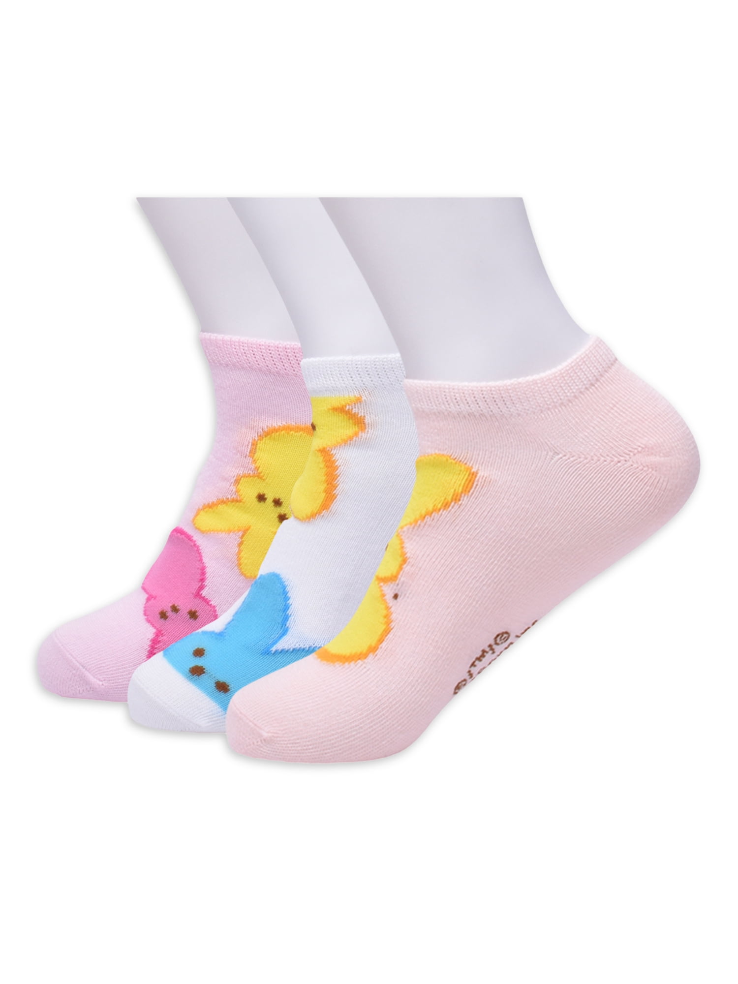 Peeps Girls No Show Socks, Gift Box, 3 pairs, Pastel Colors