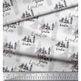 thumbnail image 3 of Soimoi White Cotton Cambric Fabric London Theme Architectural Print Sewing Fabric Yard 42 Inch Wide, 3 of 3