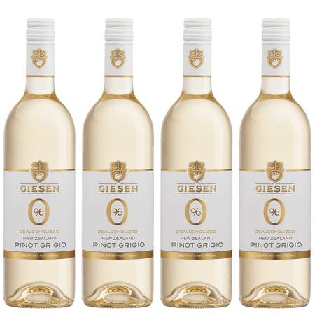 Giesen Non-Alcoholic Premium Pinot Grigio - Premium Dealcoholized White Wine Pinot Gris from New Zealand | 4 PACK