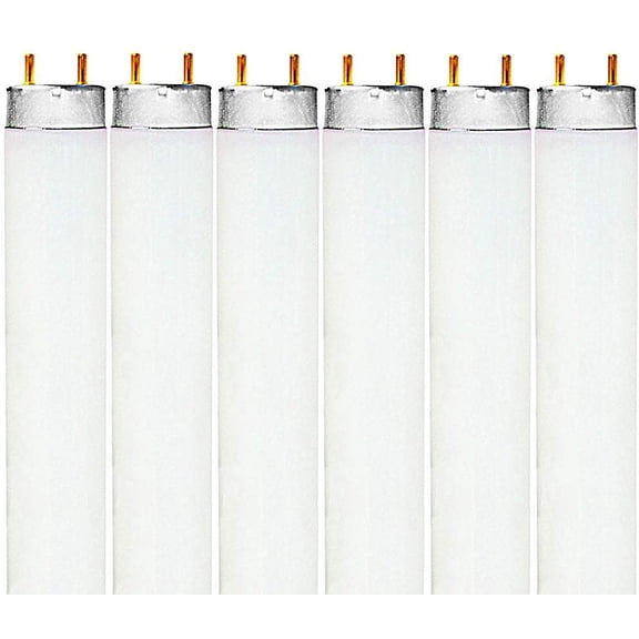 Luxrite LR20730 6-Pack F32T8/841 32-Watt 4 FT T8 Fluorescent Tube Light Bulb, Cool White 4100K, 2800 Lumens, G13 Medium Bi-Pin Base