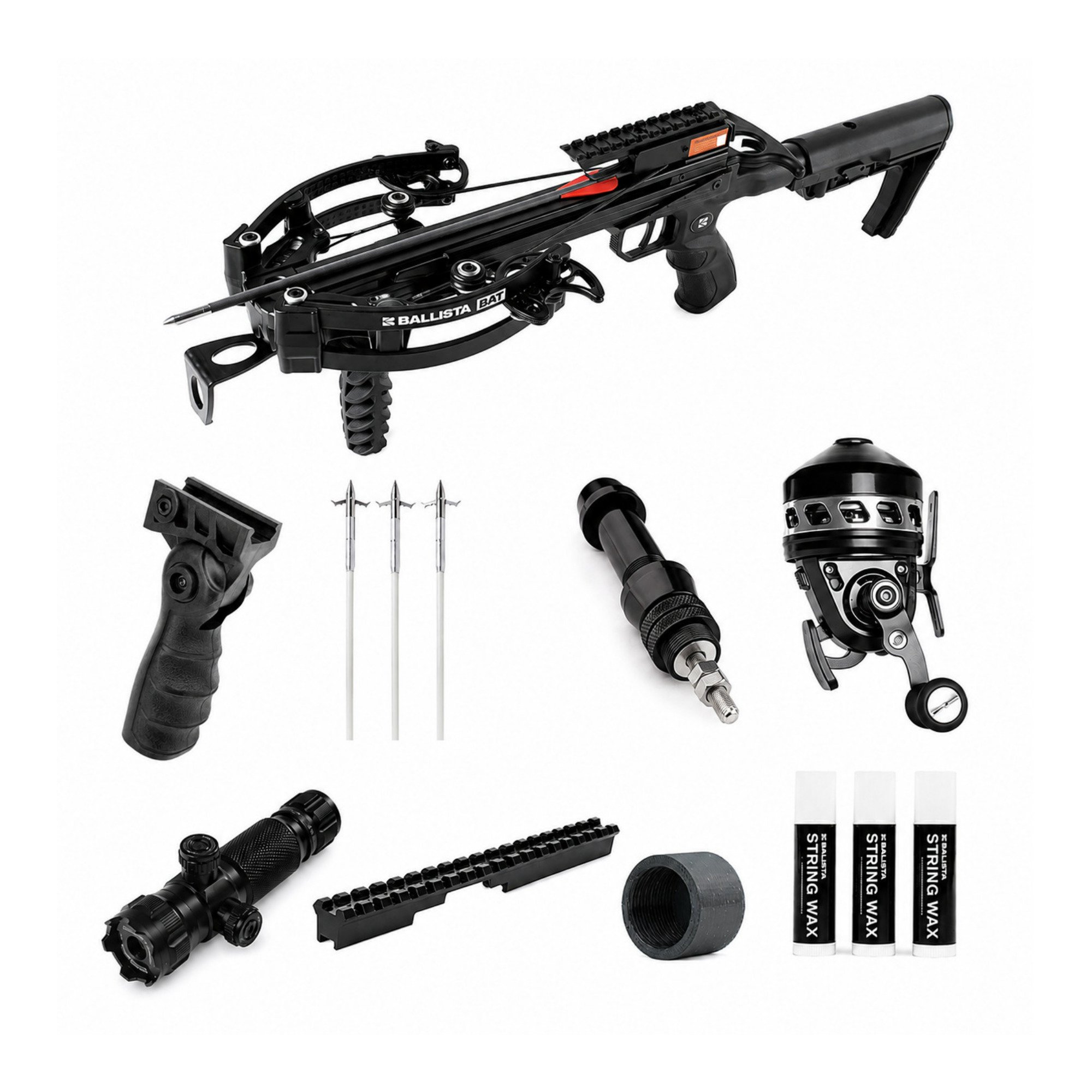 Ballista BAT Compound Crossbow with L-Buttstock Bundle (9 Items)