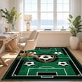 thumbnail image 3 of Design&I 8'x10' Washable Area Rug Snag-Free Soccer Tournament Field Motif Door Center Goal Markings Striped for Dining Room, Large Office, Lounge, 3 of 7
