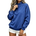 thumbnail image 2 of Women Sweatshirt Sevevn Quarter Zip Stand Collar Oversized Fit Soft Fleece Fabric Drop Shoulder Long Sleeve Pullover Top For Daily Casual Lounging Outdoor Wear, 2 of 8