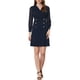 thumbnail image 2 of INSPIRE CHIC Ropa de Mujer para Trabajar Elegante Vestido A-Line con Cuello en V Transparente y Decoración de Botones Color Azul Oscuro, 2 of 6