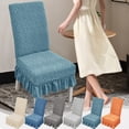 thumbnail image 1 of Funda elástica removible para silla | Funda protectora lavable antideslizante para asiento en comedor, hogar, cocina, banquetes, hotel | Terciopelo jacquard moderno | Compatible con sillas de, 1 of 6
