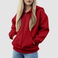 thumbnail image 2 of Ccpelsie Boys Girls Hoodie Kids Jacket Youth Zip Up Sport Hooded Sweatshirt Teen Winter Warm Coat for Toddler(Brick Red,12-18 Months), 2 of 7