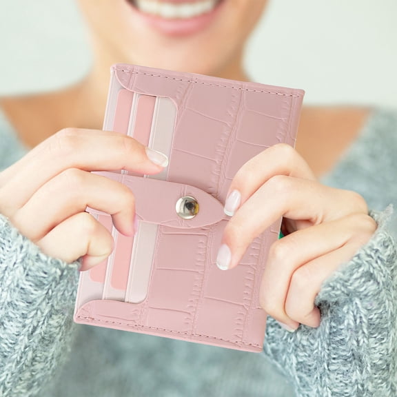 LULULION 1Pc PU Cards Holder Pink Premium Protective Sleeve for Travel and Storage