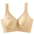 thumbnail image 2 of Sports Bras for Women No Underwire Full Coverage Lightweight Plus Size Solid Color Spaghetti Strap Women's Breathable Bralettes Bras Beige 3XL, 2 of 10