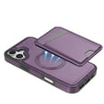 thumbnail image 6 of For iPhone 16 Magnetic Detachable Wallet Case,With Kickstand,Compatible With Magsafe,With Card Slots Flip PU Leather Protective Shockproof Anti-fall Thin Fit Phone Case,Purple, 6 of 10