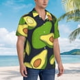 thumbnail image 2 of Lsque Fresh Avocado pattern Hawaiian Shirt for Men, Unisex Summer Beach Casual Short Sleeve Button Down Shirts-Small, 2 of 9