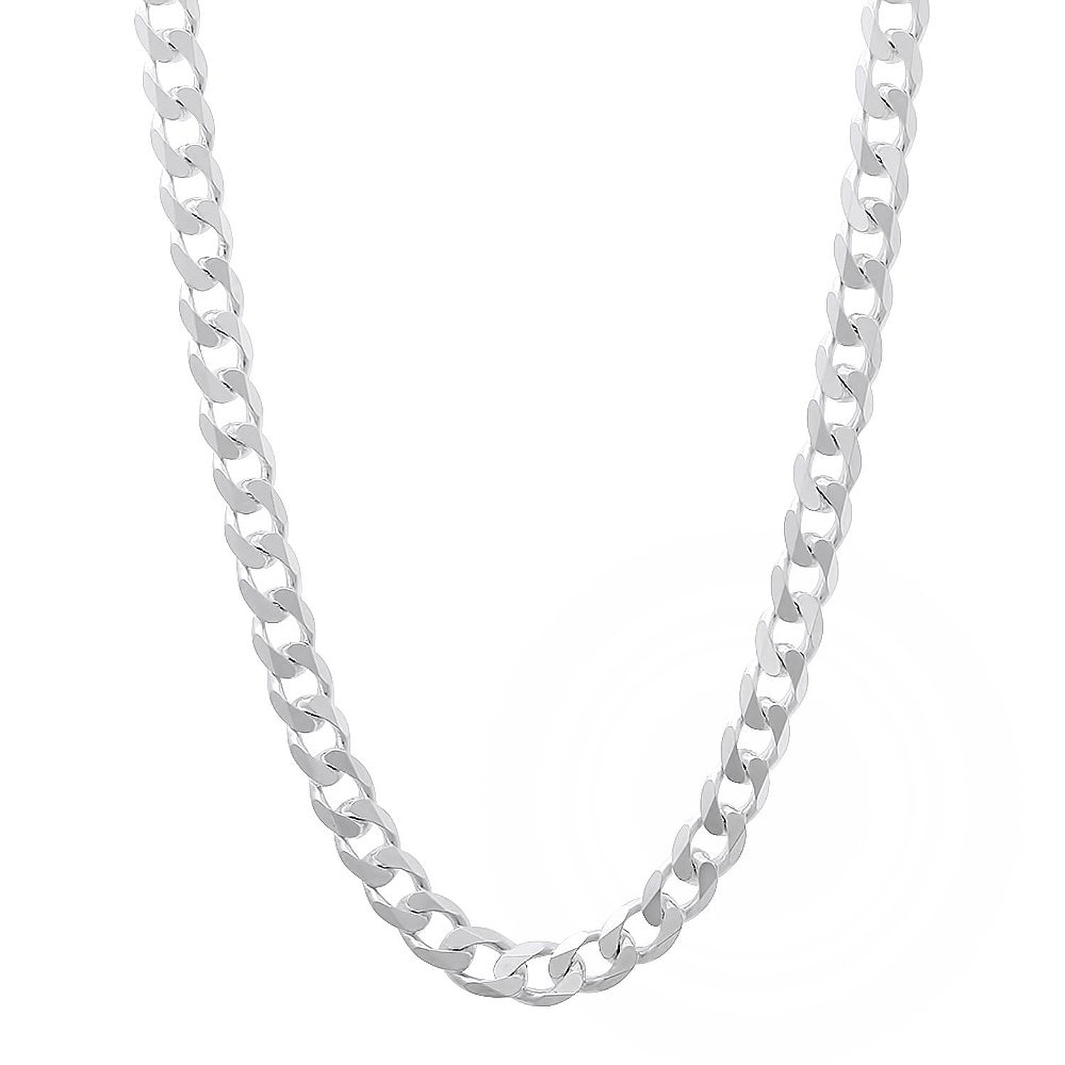 Authentic Solid Sterling Silver Cuban Curb Link Diamond-Cut .925 ITProLux Necklace Chains 2MM 10.5MM 16-30 Next Level Jewelry Made In Italy Silver Chain for Men & Women