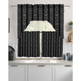 thumbnail image 2 of Black Boho Kitchen Curtains Sets 24 Inch Length with Valance, Bohemian Geometric Stripes Tribe Farmhouse Swag Valances and Tiers Curtain Set Drapes Swag Curtains for Living Room, Bathroom, Bedroom, 2 of 6
