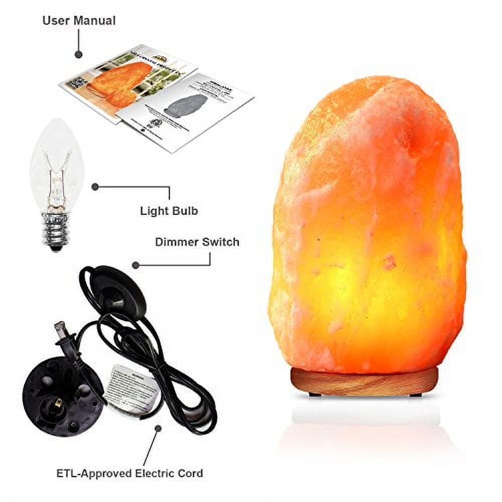 Himalayan Glow 10 in. 5 lbs. to 7 lbs. Salt Lamp White Tall Natural Salt  Night Light, Hand Crafted Salt Lamp Bulb Dimmer Switch HD-1041-2PK - The  Home Depot