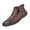 Brown, variant on Comfortable Leather Walking Shoes, Hand-Stitched Ankle Chukka Boots Side Zipper Orthopedic Leather Casual High Top Loafers Comfort Slip-On Outdoor Flat Walking Driving Shoes, Hot Pink 6