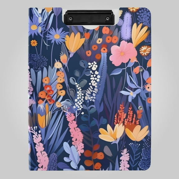 Beautiful Florals Foldable Binder Folder Clipboard with Pen Slot Double Clips A4 Size File Storage