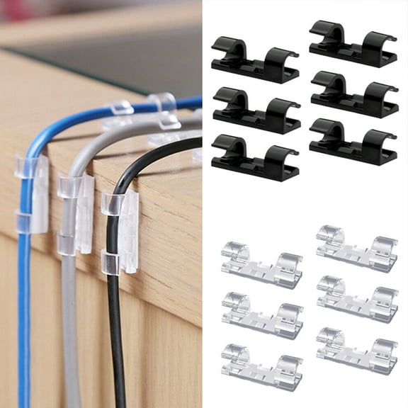 SPRING PARK 20/40Pcs Self-Adhesive Cable Clip Clamp Cord Wire Organizer Management Holder
