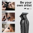 thumbnail image 6 of KEMEI 2299 Hair Trimmer for Men, Zero Gapped T-Blade Clippers for Edging & Lining, Cordless Barber Liners with Extra Replacement Blade, USB Rechargeable Grooming Kit for Beard & Dry Shaving (Black), 6 of 7