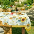 thumbnail image 4 of Sunflower Tablecloth, Fall SunflowerTablecover 60 x 102,Wrinkle Resistant Washable Floral Table Cloths,Perfect for Kitchen Dinner,Family Gathering,Holiday Dining Room Table,Picnic, 4 of 4