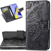COTDINFOR Compatible with Galaxy S20 FE 5G Case with Card Holder Flip Leather Wallet Case Embossed Butterfly PU