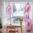 thumbnail image 3 of Merry Christmas Sheer Curtains 108 Inches Long, Pink Xmas Balls Shining Dreaming Winter Holiday Light Filtering Window Curtains for Living Room, Rod Pocket Voile Sheer Drapes, 52"Wx108"L, 2 Panels, 3 of 9