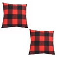 thumbnail image 2 of Christmas Plaid Decorative Throw Pillow Set of 2 Square 18" x 18" Red for Couch, Bedding, 2 of 5